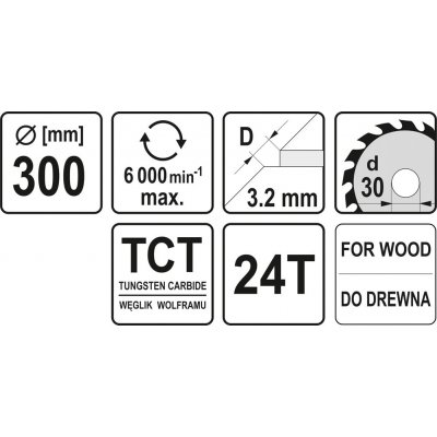 Yato pilový kotouč 300x30mm 24 zubů na dřevo YT-6075 – Zboží Mobilmania