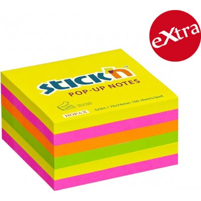 Samolepicí bloček "Z", neonové barvy, 76x76 mm, 6x100 listů, STICK N 21848 – Hledejceny.cz