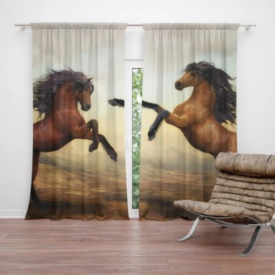 Sablio Závěs Vzpínající se koně: 2ks 140x250cm – Hledejceny.cz