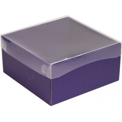 Dárková krabička s průhledným víkem 200x200x100/35 mm, fialová – Zboží Mobilmania