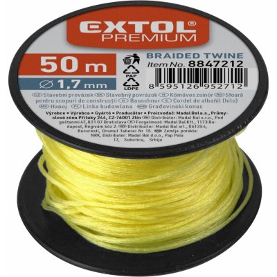 Extol Premium provázek stavební, 1,7mm, 50m, žlutý