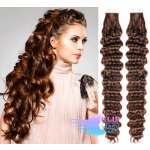 Kudrnaté Tape in 50cm vlasy REMY středně hnědá #4 – Sleviste.cz