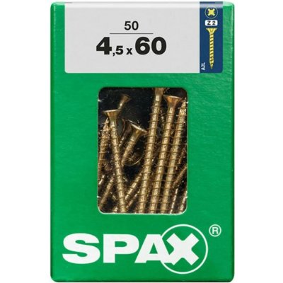 Spax Uni vrut zápust.hlava PZ/Z2 4CUT a plným závitem Yellox 45 x 60 mm 50 ks – Hledejceny.cz