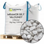 Kameny.cz Okrasné kameny mramor bílý valounky Vyberte si balení: Big Bag 1200 kg s dopravou*, Vyberte si velikostní frakci: Střední – Zboží Dáma