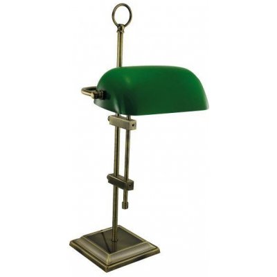 SEA Club Bankéřská lampa - zelené skleněné stínítko, 230V, E27, 60W, výška: 55cm 1295G