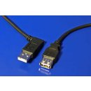 Goobay 95701 USB 2.0 prodlužovací A-A, M-F, lomený vpravo, 15cm