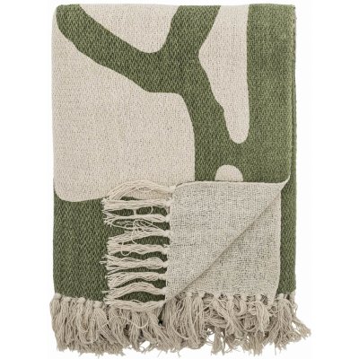 Bloomingville přehoz na postel z recyklované bavlny Dalmine Green zelená 130 x 160 cm – Zboží Dáma