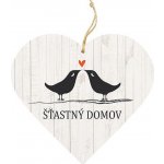 Bohemia Gifts Dekorační dřevěné srdce 13 cm – šťastný domov – Hledejceny.cz