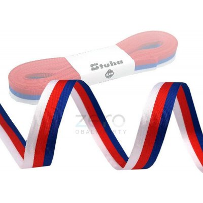 Stuha taftová 1 cm x 10 m - trikolóra (česká) – Sleviste.cz
