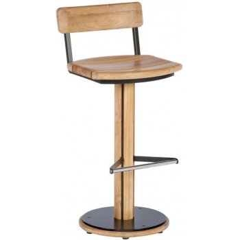Barlow Tyrie Teaková barová židle Titan konstrukce černá rustikální teak
