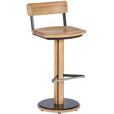 Barlow Tyrie Teaková barová židle Titan konstrukce černá rustikální teak – Zboží Mobilmania