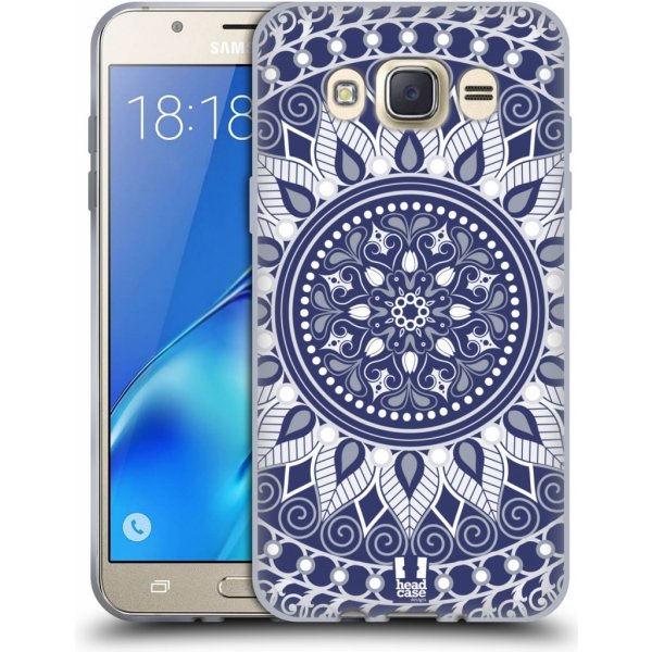 Pouzdro a kryt na mobilní telefon Pouzdro HEAD CASE Samsung Galaxy J7 2016 (J710, J710F) vzor Indie Mandala slunce barevný motiv MODRÁ