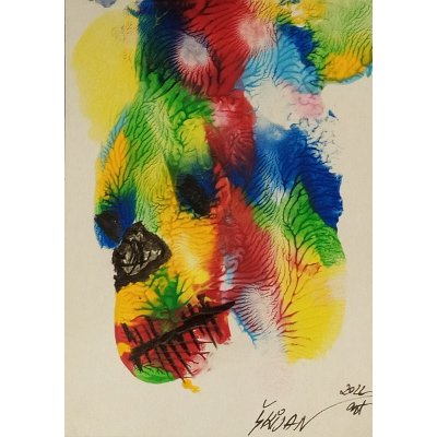 Petr Sloňovský, Scary monkey, akrylové barvy, 11 x 15 cm – Hledejceny.cz