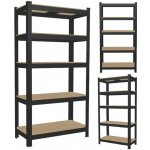 Tvujregal Kovový Economy 180 x 90 x 30 cm 5 polic lakovaný černý – Sleviste.cz
