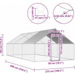 vidaXL klec 2,75 x 6 x 1,92 m pozinkovaná ocel – Zboží Dáma