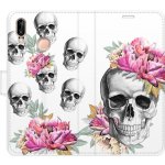 Pouzdro iSaprio Flip s kapsičkami na karty - Crazy Skull Huawei P20 Lite