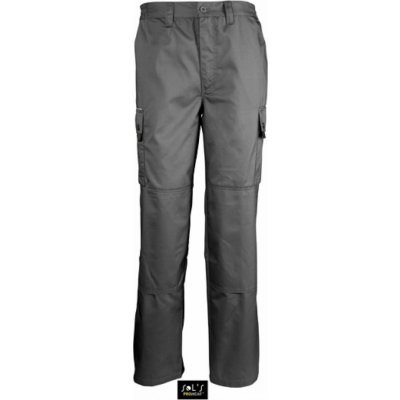 Sol's ProWear Pracovní kapsáčové kalhoty s chrániči kolen šedá tmavá – Zboží Mobilmania