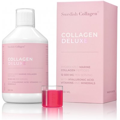 Swedish Nutra Collagen Deluxe 12500mg rybí s kyselinou hyaluronovou a vitamíny 500 ml – Zboží Mobilmania