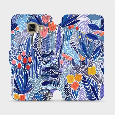 Pouzdro Mobiwear Flip Samsung Galaxy A3 2016 - MP03P modrá květena