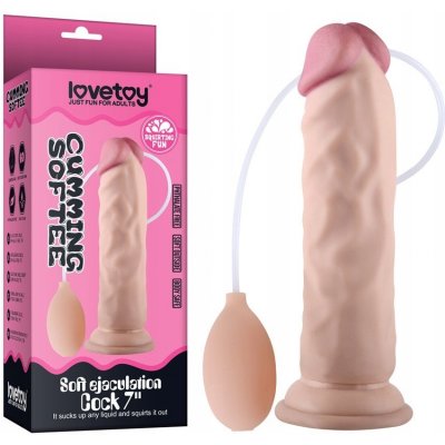 LoveToy Soft Ejaculation Cock 8.5”, realistické stříkající dildo s přísavkou 21 x 4,4 cm – Zboží Dáma