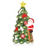 MagicHome Dekorace Vánoce Stromeček se Santou LED terakota 11x8,7x21,8 cm – Hledejceny.cz