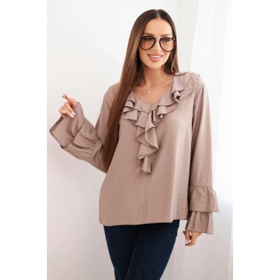 Kesi dámská halenka z viskózy s volány a dlouhým rukávem fialová – Zbozi.Blesk.cz