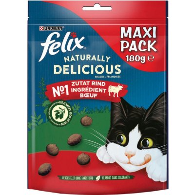 Felix Naturally Delicious pamlsek pro kočky s hovězím masem a goji 180 g