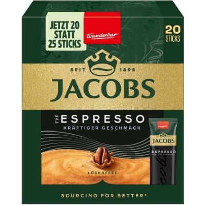 Jacobs Espresso rozpustná káva porcovaná 20 ks 36 g – Zboží Dáma