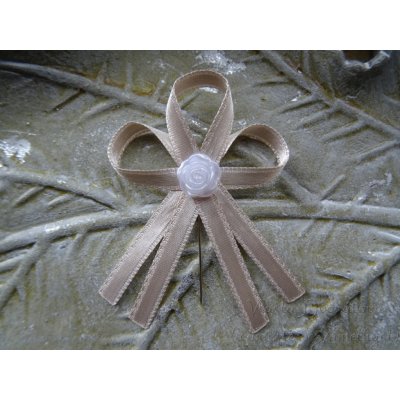 Vývazek atlasový s růžičkou - béžová 722 – Hledejceny.cz