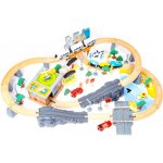 Aga4Kids Dřevěná vláčkodráha 95 dílů na baterie – Zboží Dáma