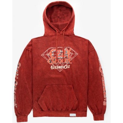 DIAMOND mikina Ozzy Osbourne Mineral Wash Hoodies Red