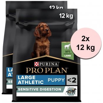 Purina Pro Plan Large Puppy Athletic Sensitive Digestion jehněčí 2 x 12 kg