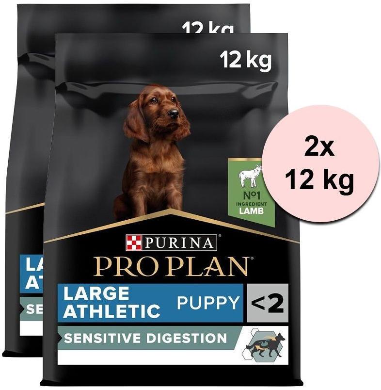 Purina Pro Plan Large Puppy Athletic Sensitive Digestion jehněčí 2 x 12 kg