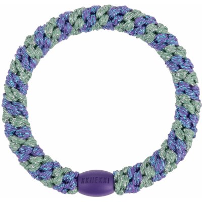 KKNEKKI Gumička do vlasů Kknekki Purple Green Glitter, modrá barva, textil – Zboží Mobilmania
