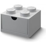 LEGO® stolní box 4 se zásuvkou 15,8 x 15,8 x 11,3 cm šedá – Zboží Dáma