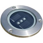 Set solárních vestavěných LED svítidel 4 ks 3 x LED dioda nerez 12 cm – Hledejceny.cz