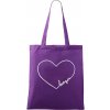Nákupní taška a košík Adler/Malfini Handy Love You fialová bílý motiv