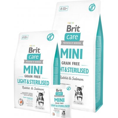 Brit Care Mini Grain Free Light & Sterilised Rabbit & Salmon 2 kg – Hledejceny.cz