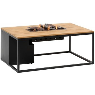 Cosi Cosiloft Stůl s plynovým ohništěm 120 černý rám/deska teak – Zboží Dáma