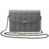 Kabelka Prošívaná dámská kabelka listonoška kufřík s řetízkem šedý