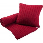 SCANquilt pletený pléd IMPERIAL copánky červená střední 130x200 – Zboží Mobilmania