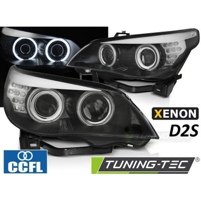 Přední světla, CCFL angel eyes, LED blinkr BMW E60 / E61 D2S xenon, 03-04 černá – Zbozi.Blesk.cz