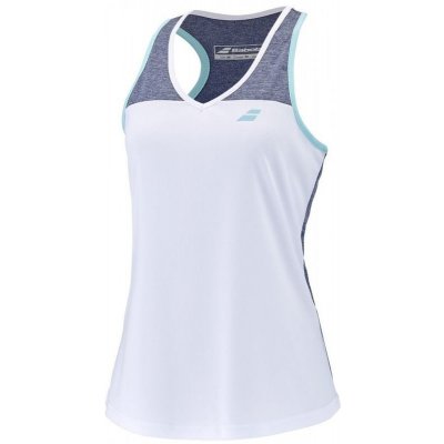 Babolat Girls Play Tank Top white/blue heather – Zboží Dáma