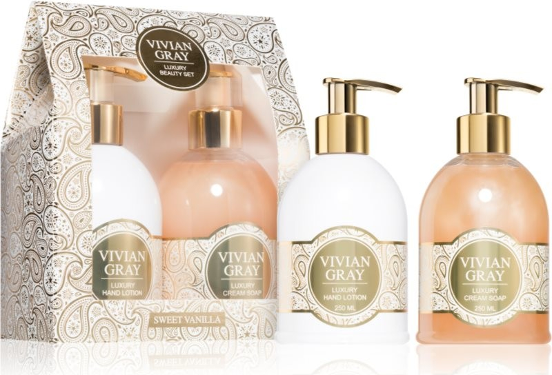 Vivian Gray Romance Vanilla Sweet luxusní mléko na ruce 250 ml + tekuté mýdlo 250 ml dárková sada