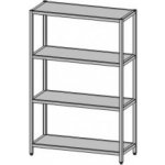 Nerezový regál s plnými policemi (šířka 500 mm) délka 1000 mm – Zboží Dáma