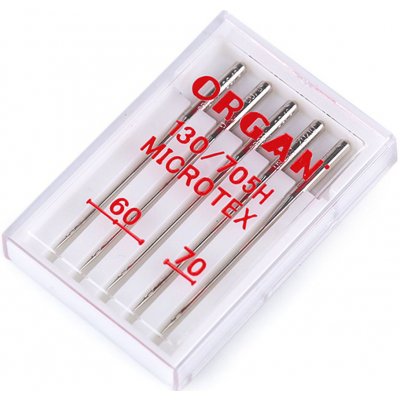 Strojové jehly Microtex 60;70 Organ Varianta: nikl, Balení: 1 krab. – Hledejceny.cz