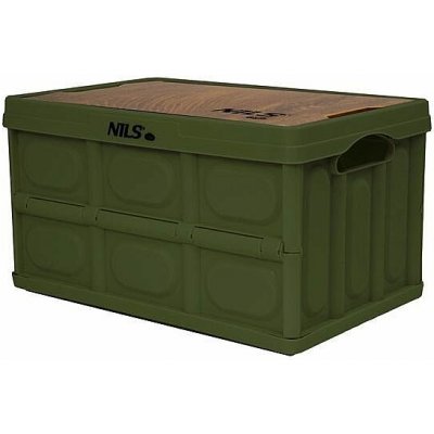 Nils Skládací přepravka Camp NCB4007 s dřevěným víkem 2v1 9 l zelená – Zboží Dáma