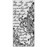 Stamperia Plastová šablona 12 × 25 cm Ornamenty a text – Zbozi.Blesk.cz