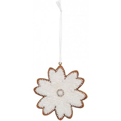 Clayre & Eef Závěsná dekorace perníková vločka Frosted Ginger - 9*1*10 cm – Hledejceny.cz