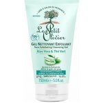 Le Petit Olivier Exfoliační čistící gel na pleť Aloe Vera a Zelený čaj 150 ml – Zboží Mobilmania